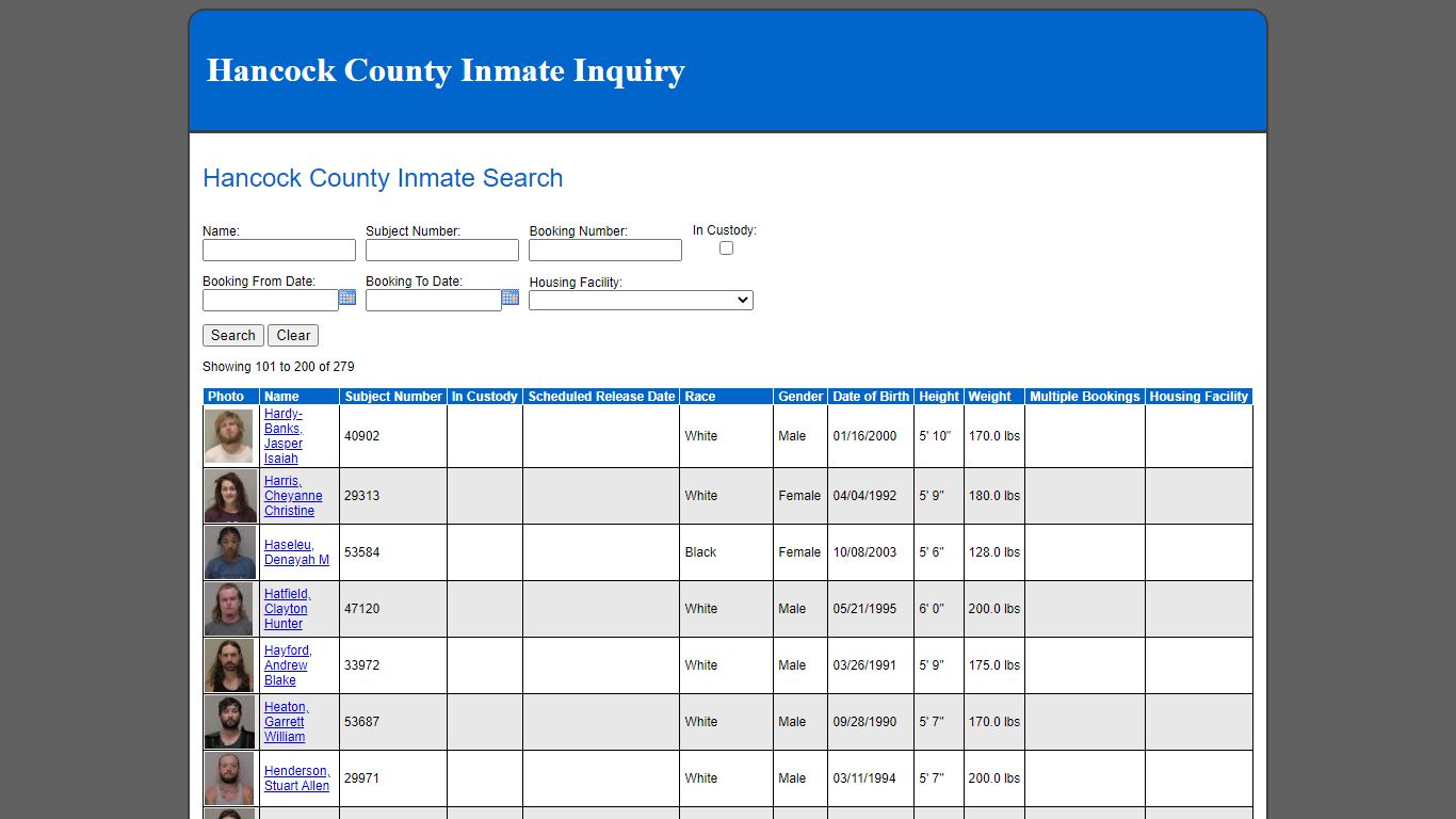 Hancock County Inmate Search - findlayohio
